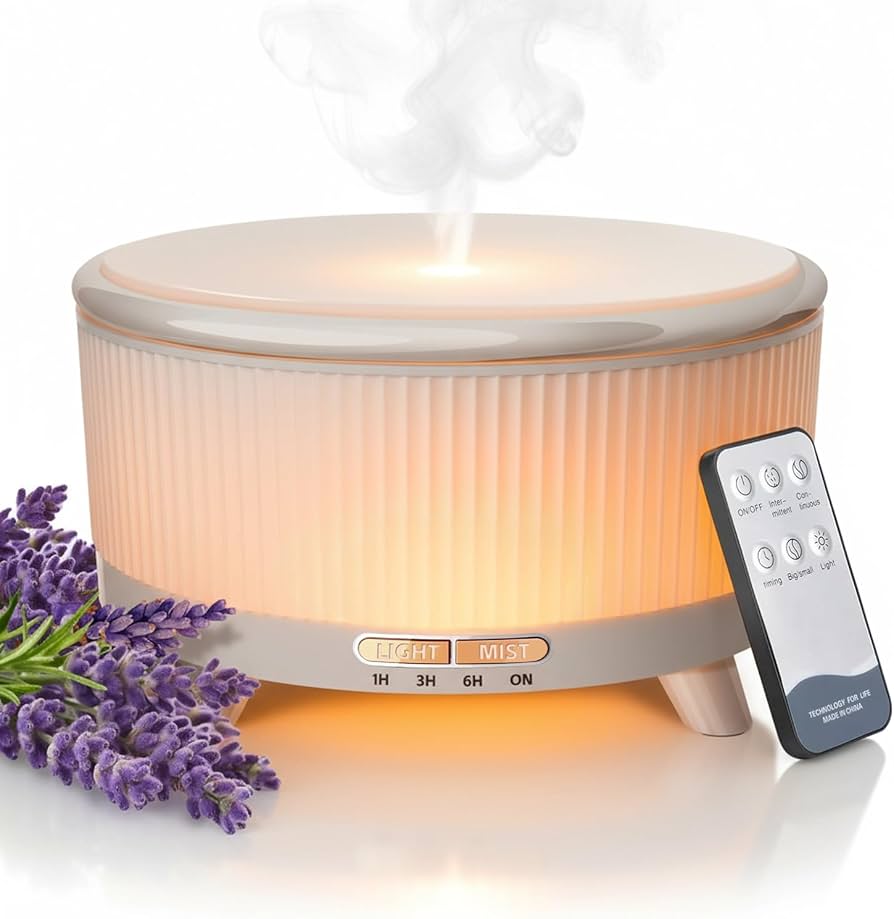 Ultrasonic Aroma Diffuser – 500ml, LED Ambient Light & Quiet Operation