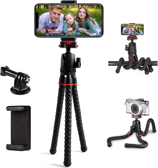 Adjustable Phone Tripod – Bluetooth Remote & 360° Rotation