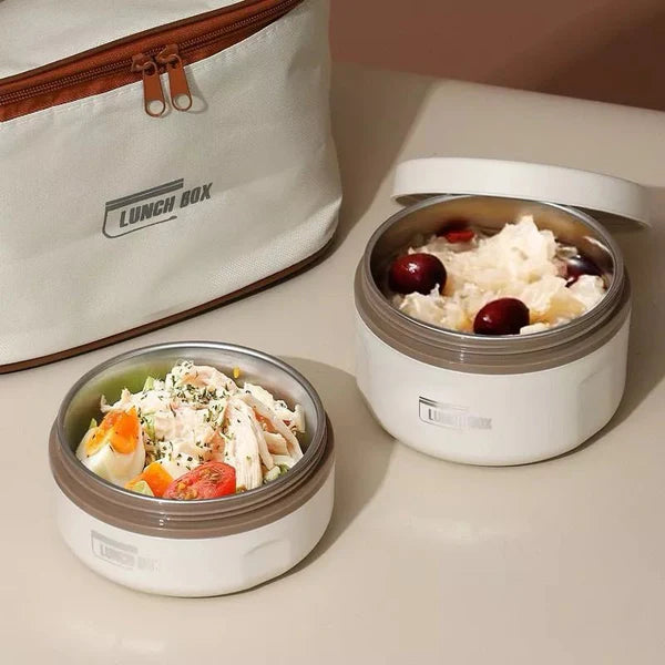 Set of 4 Lunchboxes with Round Thermal Bag - Keep Your Lunch Fresh and Ready